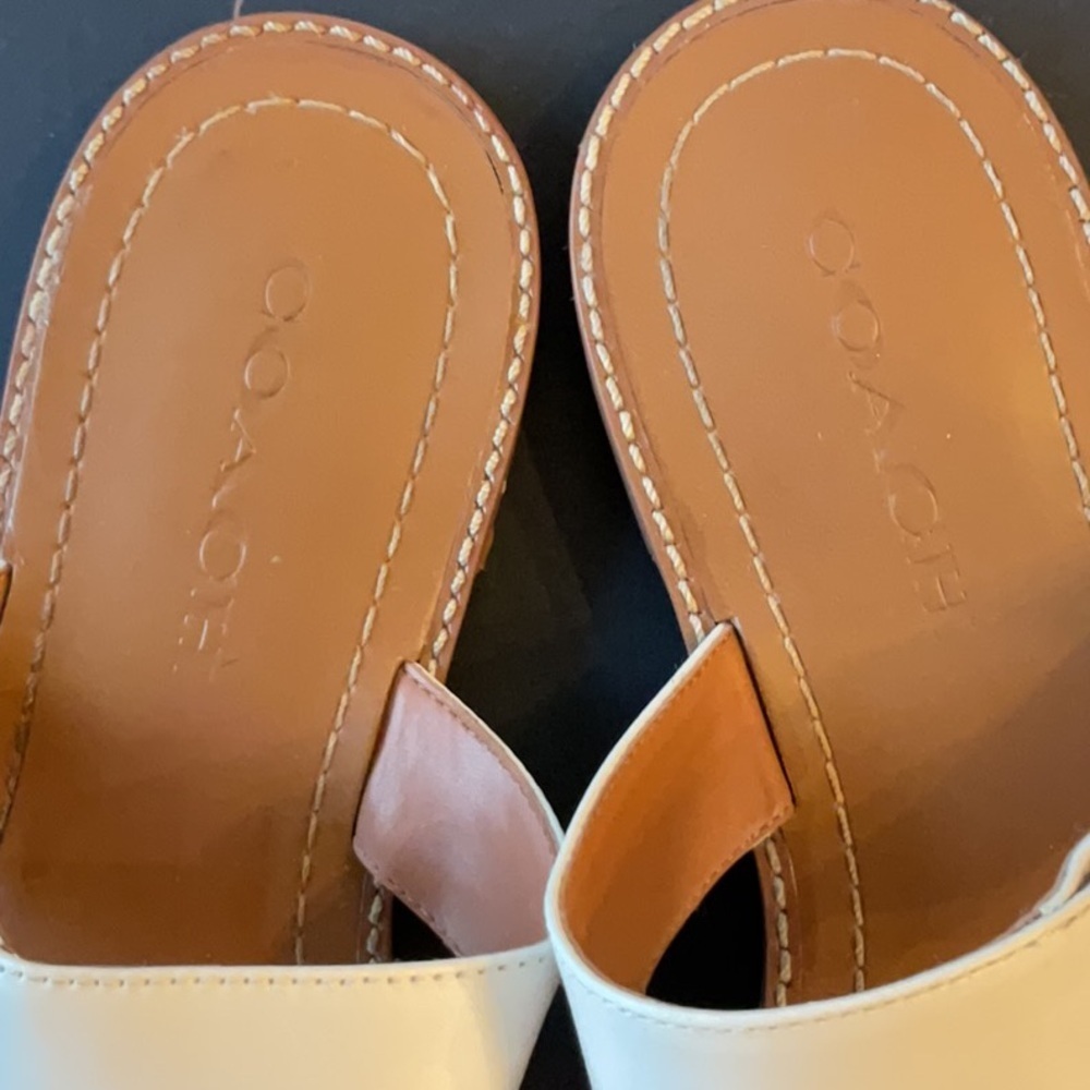 Coach Lesli leather sandal in Chalk size 6.5 - Picture 4 of 10